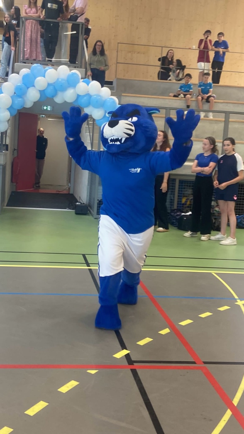 La mascotte Loup de l'US Monteil Handball